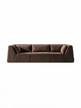 Modo 3 Piece (126") High-Arm Sofa - Velvet - Portobello