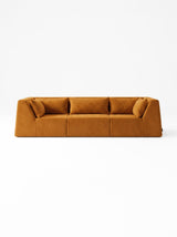 Modo 3 Piece (126") High-Arm Sofa - Velvet - Saffron