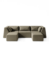 Modo 3 Piece (126") High-Arm Sofa - Performance Fabric - Sage