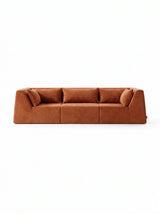 Modo 3 Piece (126") High-Arm Sofa - Performance Fabric - Terracotta