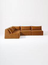 Modo 4 Piece Sectional (Armless) - Cognac