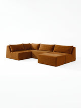 Modo 4 Piece Sectional (Armless) - Cognac