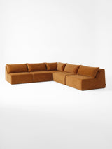 Modo 5 Piece Sectional (Armless) - Cognac