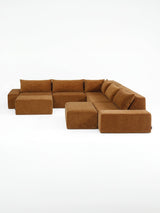 Modo 5 Piece Sectional (Classic) - Cognac
