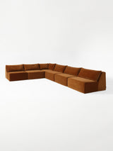 Modo 6 Piece Sectional (Armless) - Cognac