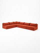 Modo 6 Piece Sectional (Armless) - Tangerine