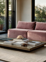 Modo Armless (80") Sofa - Velvet - Faded Rose