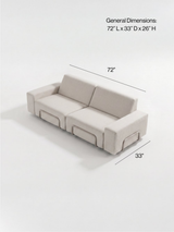 Modo 2 Seater Outdoor Sofa - Oat with Stone Aluminum
