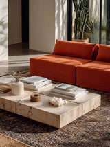 Modo Armless (80") Sofa - Velvet - Tangerine