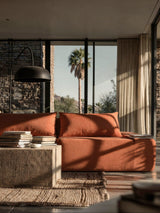 Modo 2 Piece (102") Sofa + Ottoman - Performance Fabric - Terracotta
