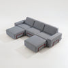 Modo 3 Seater Outdoor Sofa + 2 Ottoman - Navy with Malbec Aluminum