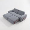 Modo 2 Seater Outdoor Sofa + 2 Ottoman - Navy with Malbec Aluminum