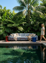 Modo 3 Seater Outdoor Sofa - Navy with Malbec Aluminum