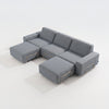 Modo 3 Seater Outdoor Sofa + 2 Ottoman - Navy with Stone Aluminum