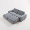 Modo 2 Seater Outdoor Sofa + 2 Ottoman - Navy with Stone Aluminum