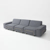 Modo 3 Seater Outdoor Sofa - Navy with Stone Aluminum