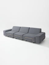Modo 3 Seater Outdoor Sofa - Navy with Stone Aluminum
