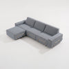 Modo 3 Seater Outdoor Sofa + Ottoman - Navy with Stone Aluminum
