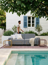 Modo 2 Seater Outdoor Sofa - Navy with Stone Aluminum
