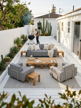 Modo 2 Seater Outdoor Sofa - Navy with Stone Aluminum