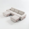 Modo 3 Seater Outdoor Sofa + 2 Ottoman - Oat with Malbec Aluminum