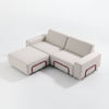 Modo 2 Seater Outdoor Sofa + Ottoman - Oat with Malbec Aluminum