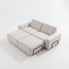 Modo 2 Seater Outdoor Sofa + 2 Ottoman - Oat with Malbec Aluminum