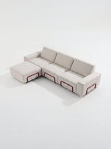 Modo 3 Seater Outdoor Sofa + Ottoman - Oat with Malbec Aluminum
