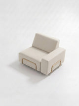 Modo Left End Outdoor - Oat with Stone Aluminum