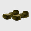 Dume Lounge Chair + Ottoman Velvet (Set of Two) - Moss