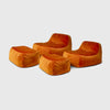 Dume Lounge Chair + Ottoman Velvet (Set of Two) - Tangerine