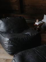 Dune Lounge Chair + Ottoman Vegan Leather - Cacao