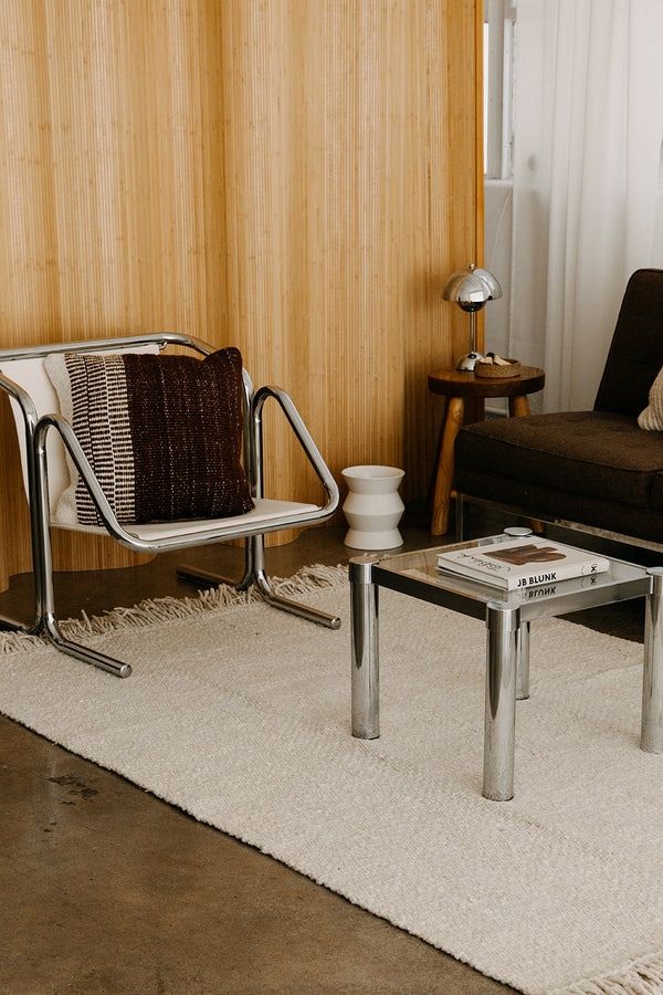 Classica + Fringe Rug Natural White | 4'6" x 6'8"