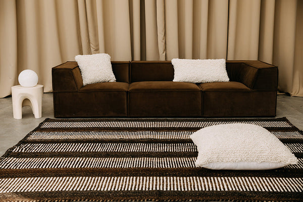 Sierra Rug Brown & Natural White | 6'8" x 8'6"