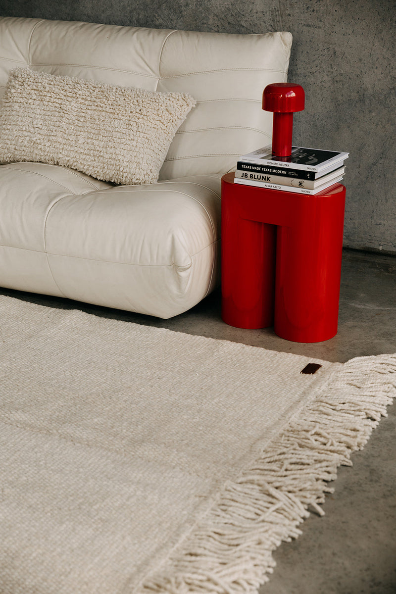 Classica + Fringe Rug Natural White | 4'6" x 6'8"
