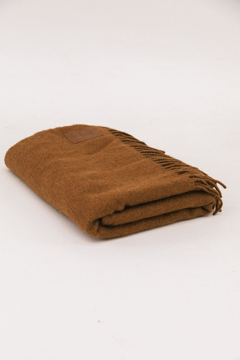 tobacco throw blanket Check Brown Merino Wool 50"x70" The blanket is 59 inches wide and 79 inches long HEIRLOOM BLANKET - TOBACCO STRIPE