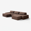 Modo 3 Piece (142") Sofa + 2 Ottoman - Performance Fabric - Mocha