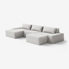 Modo 3 Piece (142") Sofa + 2 Ottoman - Performance Fabric - Natural
