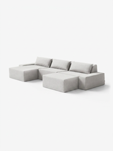 Modo 3 Piece (142") Sofa + 2 Ottoman - Performance Fabric - Natural
