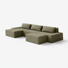 Modo 3 Piece (142") Sofa + 2 Ottoman - Performance Fabric - Sage
