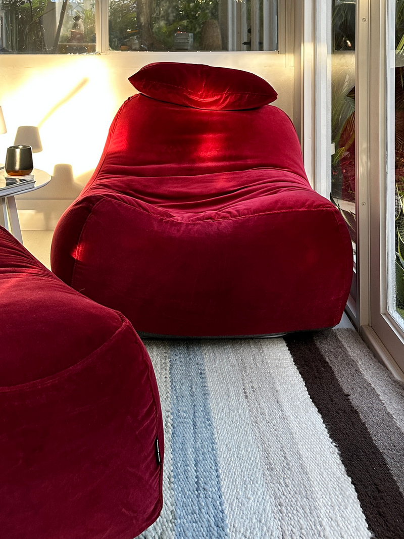 Dune Lounge Chair Velvet - Rouge