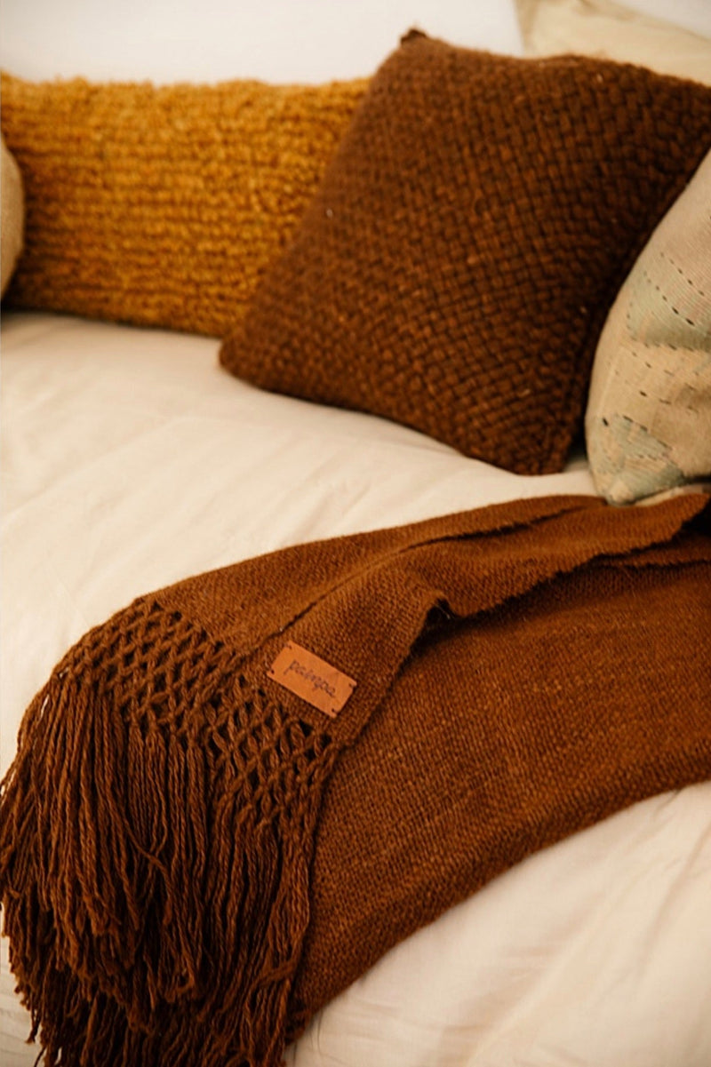 Puna Llama Throw - Tobacco