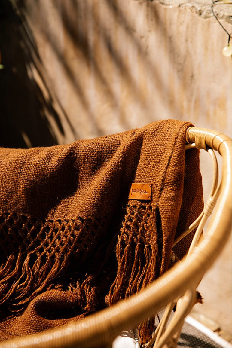 Puna Llama Throw - Tobacco