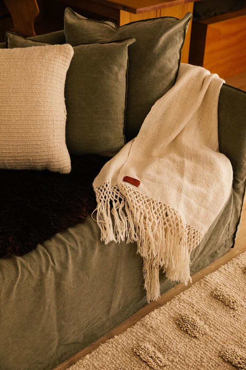 Puna Llama Throw - Natural White