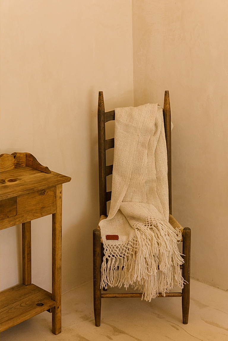 Puna Llama Throw - Natural White