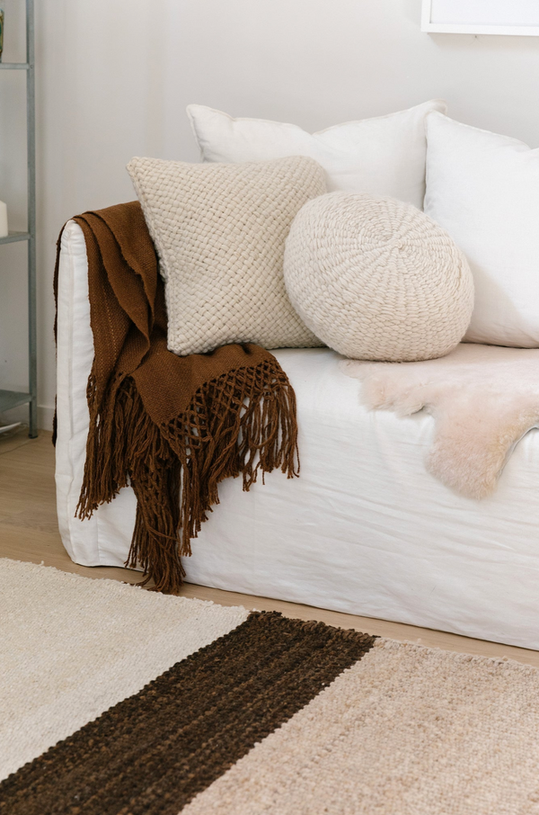 Danna Rug Sand, Brown, White | 6'3" x 9'8"