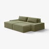 Modo 2 Piece (102") Sofa + 2 Ottoman - Velvet - Aqua