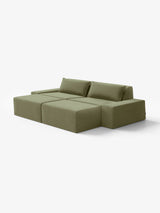 Modo 2 Piece (102") Sofa + 2 Ottoman - Velvet - Aqua