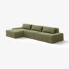 Modo 3 Piece (142") Sofa + Ottoman - Velvet - Aqua