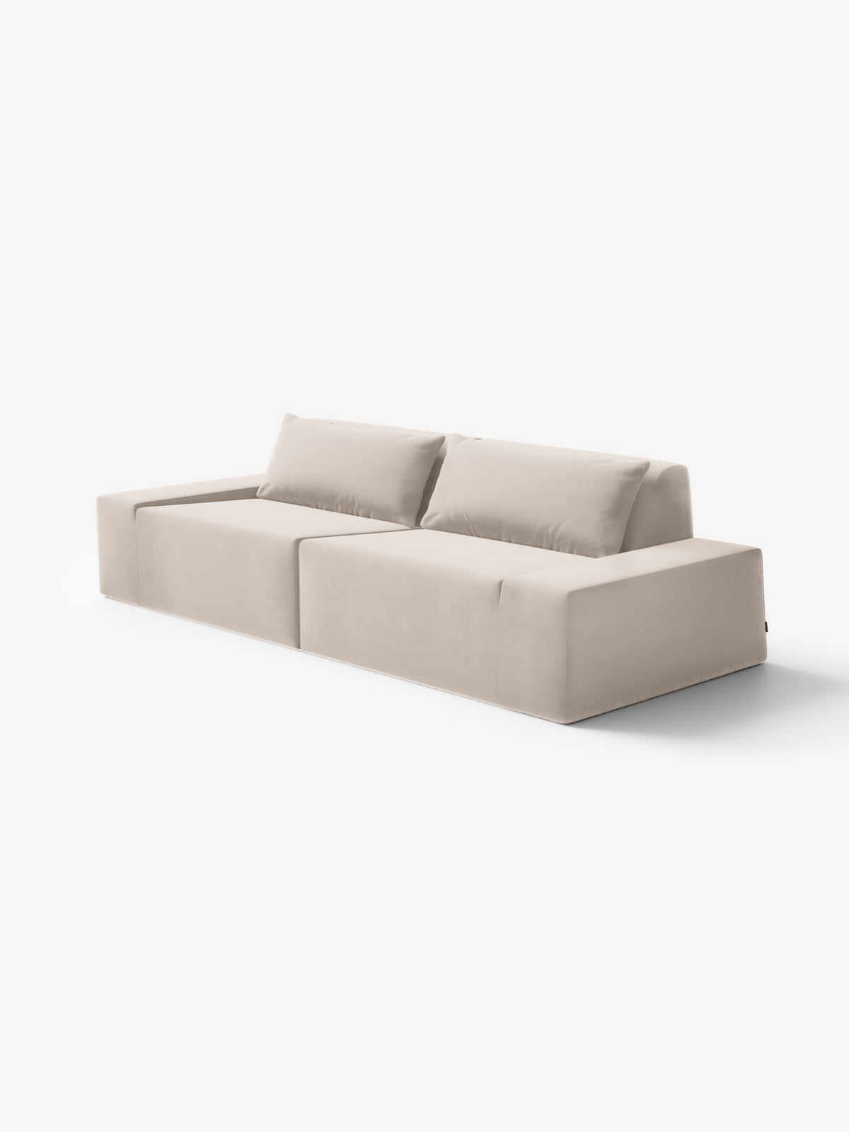 Modo 2 Piece (102") Sofa - Velvet - Marshmallow
